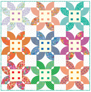 *NEW* Flowery Florid Blooms White 90" Quilt: Fabric Kit