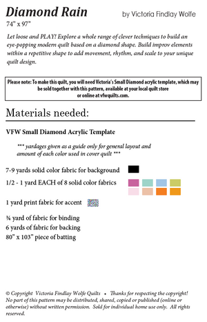Diamond Rain Quilt: *Pattern Instructions Only