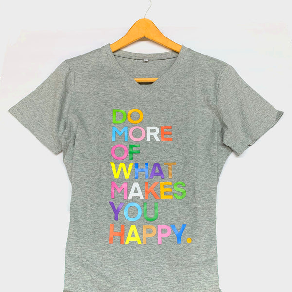 NEW* Happy Gray V-neck T-shirt Victoria Findlay Quilts