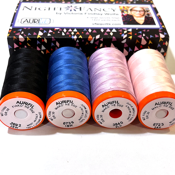 NEW* 4 Pack Night Fancy - Large spools 50wt Aurifil Thread set