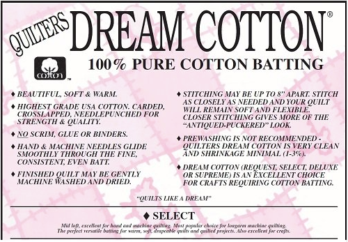 Quilter's Dream- 100% Natural Cotton Batting (Various Sizes