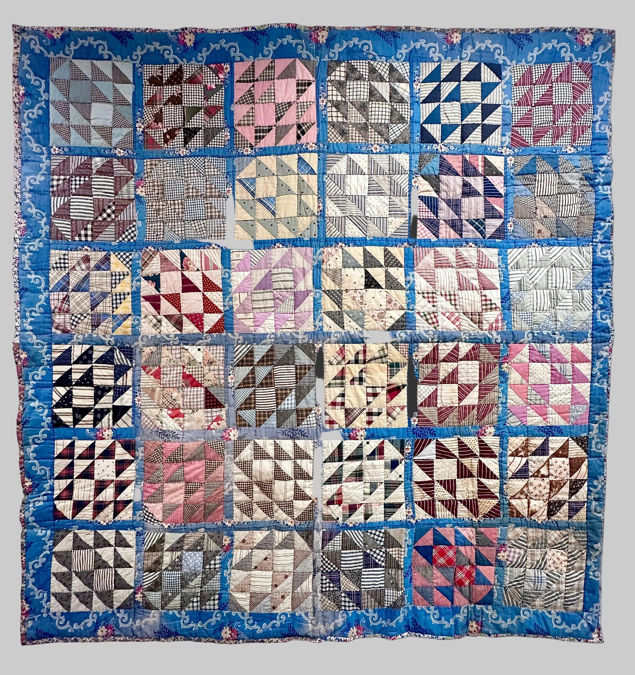 Blue HST Vintage quilt