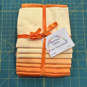 Hand-dyed 8-step FQ bundle - yellow-orange