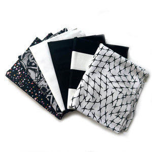 6pc long quarter bundle - black & white A