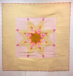 Pink & Yellow Star Lap Quilt