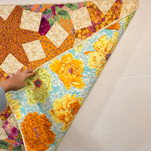 Yellow Hex Stars quilt