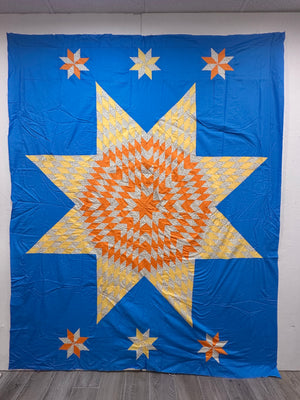 Vintage Pieced Lone Star Quilt Top