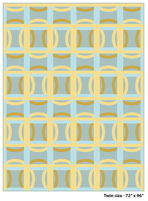*NEW* Loops & Lines Quilt: Blue/Yellow Fabric Kit