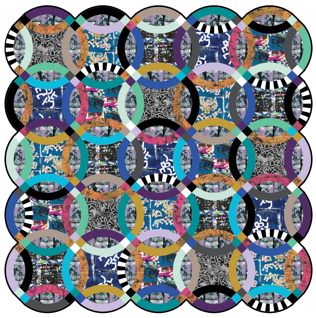 *NEW*  XL Double Wedding Ring Quilt: Fabric Kit Ravel