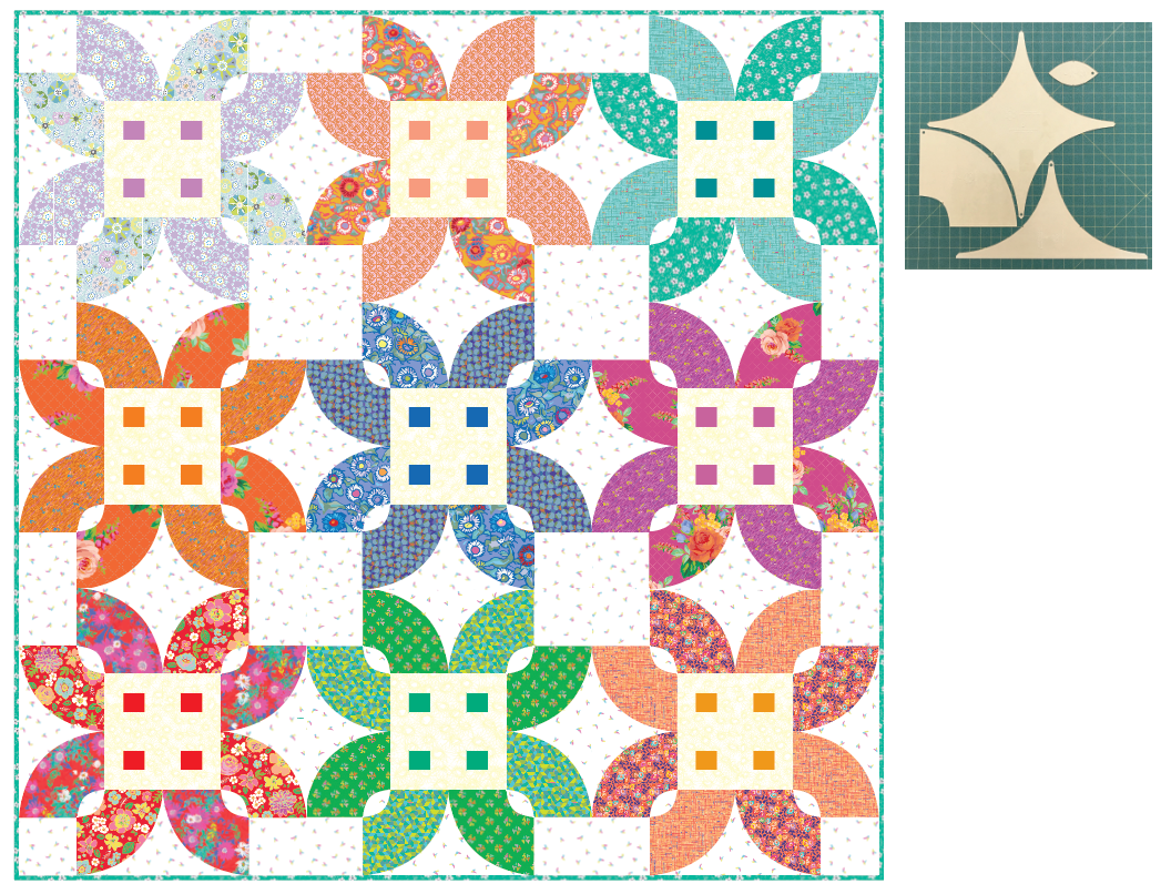 NEW* Flowery Florid Blooms White 90 Quilt: Fabric Kit - Victoria