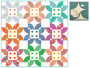 *NEW* Flowery Florid Blooms White 90" Quilt: Fabric Kit