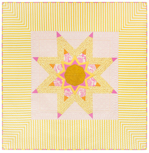 Pink & Yellow Star Lap Quilt