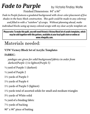Fade to Purple: *Pattern Instructions Only