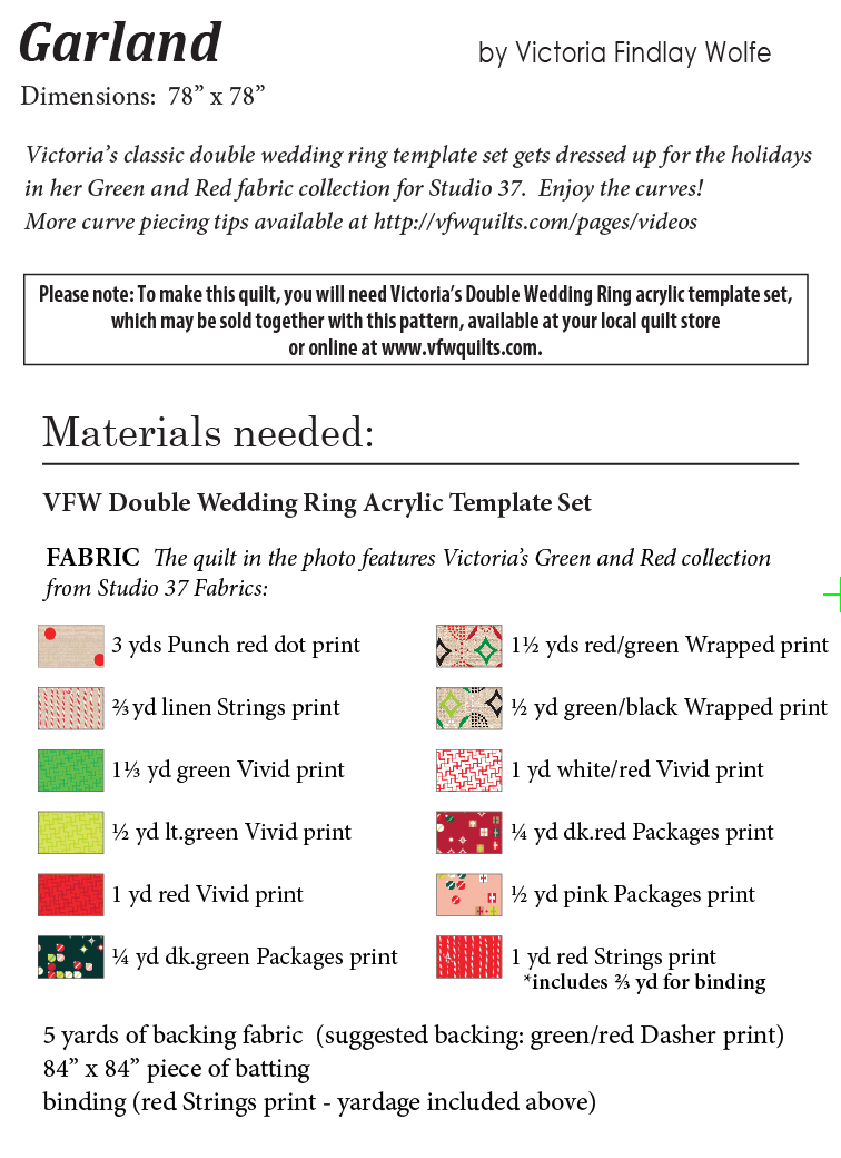 Garland Double Wedding Ring Quilt: *Pattern Instructions Only - Victoria Findlay Wolfe Quilts garland-double-wedding-ring-quilt-pattern-instructions-only-victoria-findlay-wolfe-quilts