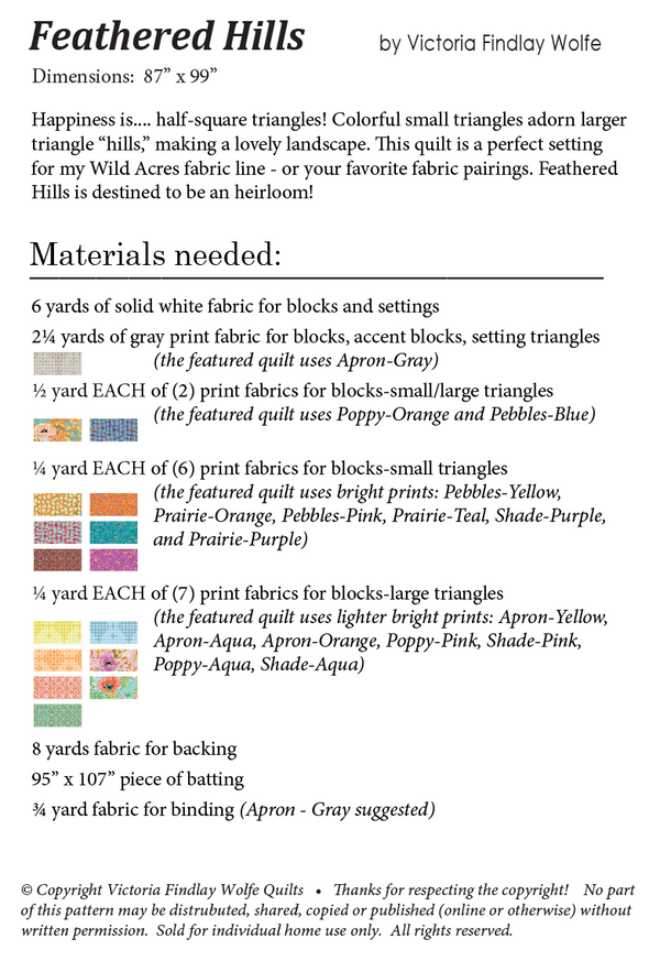 Feathered Hills Quilt: Pattern - Victoria Findlay Wolfe Quilts